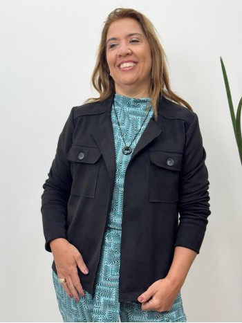 Casaco magali suéde preto