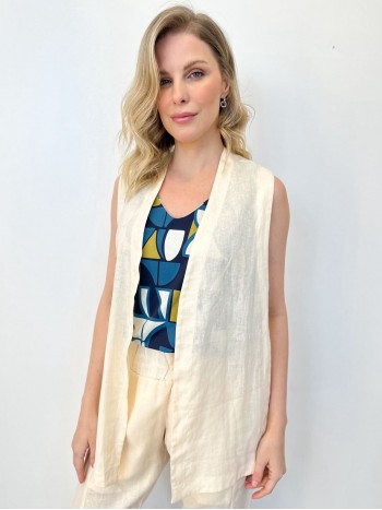 COLETE em LINHO manteiga