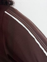CONJUNTO moletinho c/ pesponto e friso marrom café