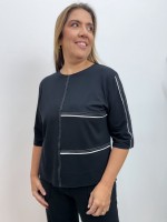 CONJUNTO moletinho c/ pesponto e friso preto