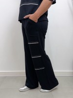 CONJUNTO moletinho c/ pesponto e friso preto
