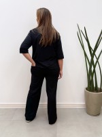 CONJUNTO moletinho c/ pesponto e friso preto