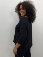 CONJUNTO saruel MALHA LEVEMENTE ENCORPADA PRETO