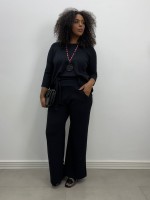 CONJUNTO saruel MALHA LEVEMENTE ENCORPADA PRETO