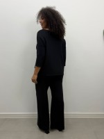 CONJUNTO saruel MALHA LEVEMENTE ENCORPADA PRETO