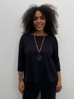 CONJUNTO saruel MALHA LEVEMENTE ENCORPADA PRETO