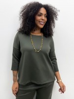 CONJUNTO saruel MALHA LEVEMENTE ENCORPADA VERDE MILITAR