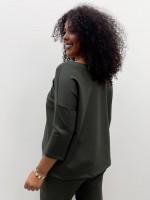 CONJUNTO saruel MALHA LEVEMENTE ENCORPADA VERDE MILITAR