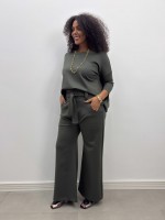 CONJUNTO saruel MALHA LEVEMENTE ENCORPADA VERDE MILITAR