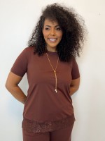 Conjunto FLUITY MARSALA C/ BARRADO EM RENDA 