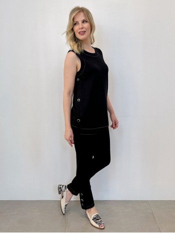 CONJUNTO graça malha levemente encorpada preto