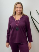 CONJUNTO malha levemente encorpada COM ILHÓS BERINGELA