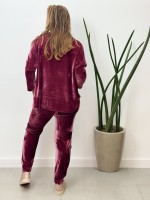 CONJUNTO em VELUDO marsala