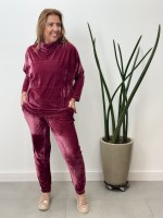 CONJUNTO em VELUDO marsala