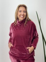 CONJUNTO em VELUDO marsala