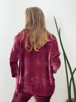 CONJUNTO em VELUDO marsala