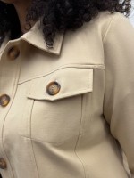 Jaqueta mARTa Malha Encorpada café c/ leite