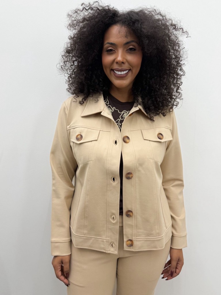 Jaqueta mARTa Malha Encorpada café c/ leite