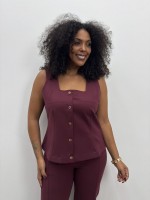 Regata Nina Malha encorpada marsala