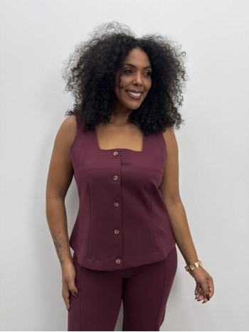 Regata Nina Malha encorpada marsala