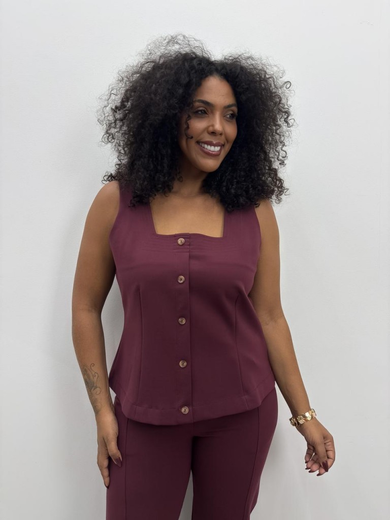 Regata Nina Malha encorpada marsala