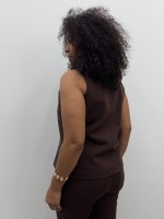 Regata Nina Malha encorpada marrom café