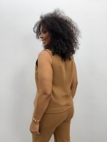 Regata Nina Malha encorpada castor