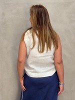 REGATA CREUZA em linho OFF-WHITE