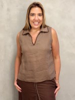 REGATA CREUZA em linho fendi