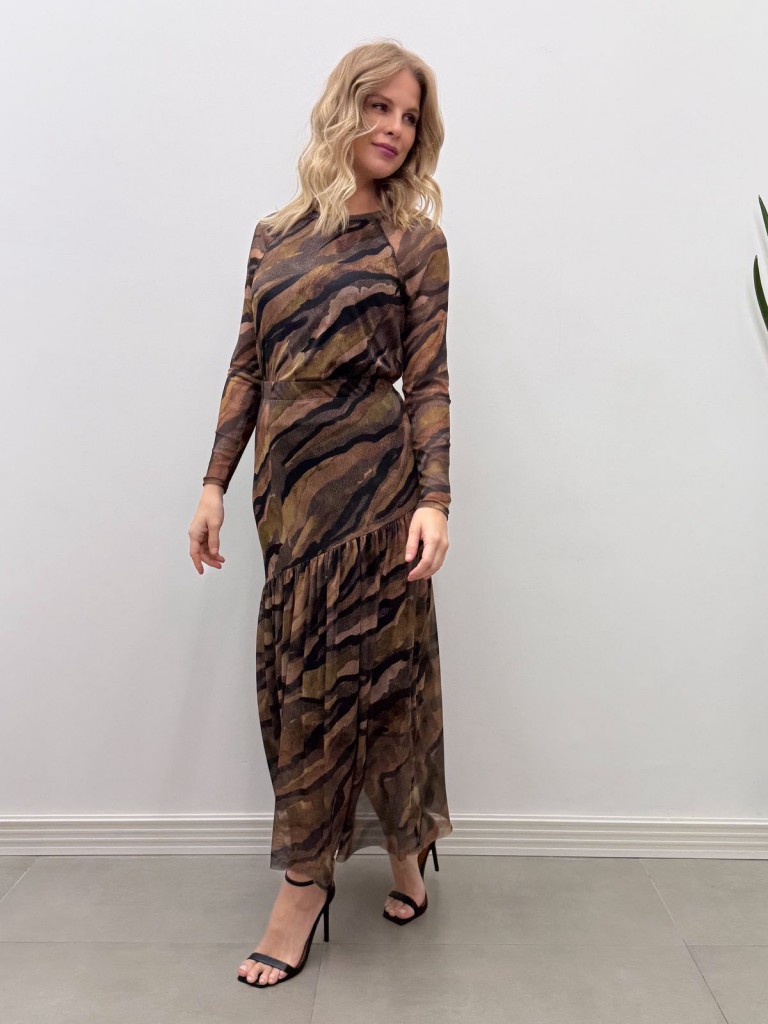SAIA GLÁUCIA EM TULE ESTAMPADA