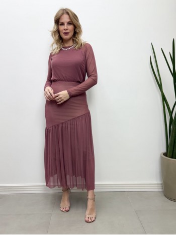 SAIA GLÁUCIA EM TULE VERDE