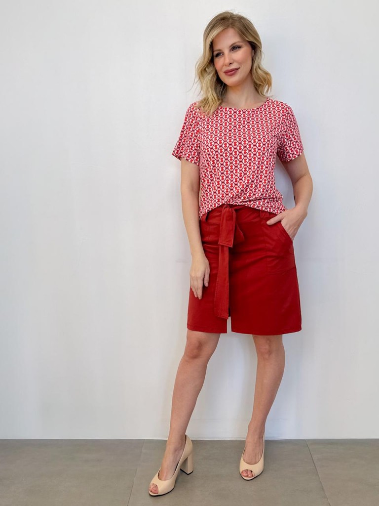 Shorts Saia Fluity liso carmim