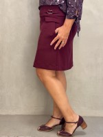 Shorts Saia isadora Malha Levemente ENCORPADA vinho