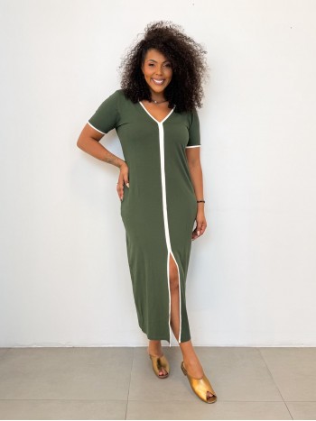 VESTIDO FAIXA CENTRAL VERDE