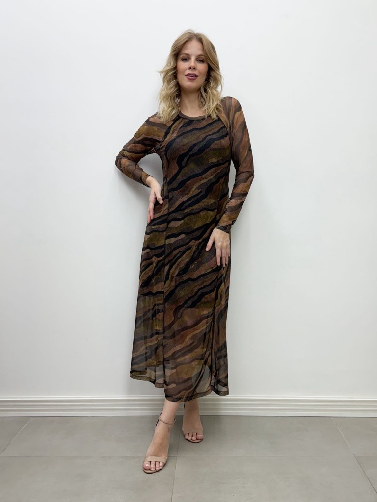 VESTIDO CARMO EM TULE ESTAMPADO