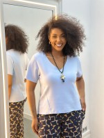 Blusa Silvia Malha Levemente encorpada AZUL BEBÊ