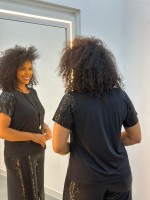 blusa paetê preta