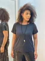 blusa paetê preta