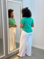 Calça Liz Malha Levemente encorpada OFF-WHITE