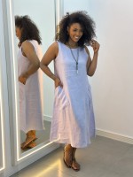 VESTIDO LíGIA EM LINHO LAVANDA