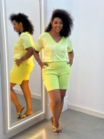 Bermuda Jéssica Malha Levemente encorpada lima