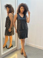 Shorts Saia PAETÊ preto