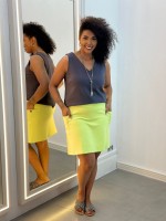 Shorts Saia Betina Malha Levemente ENCORPADA lima