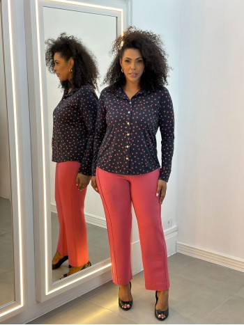 Calça Isa Malha Levemente ENCORPADA goiaba