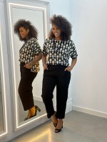 Calça Isa Malha ENCORPADA preta