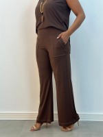 Calça flare fluity marrom