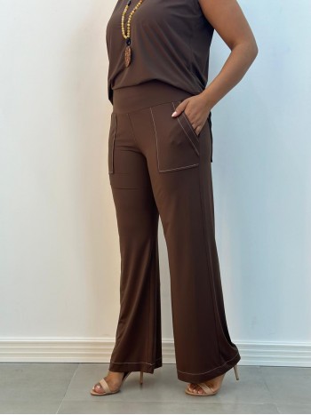 Calça flare fluity marrom