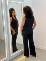 Calça flare fluity preta