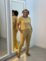 Calça Fany Malha levemente Encorpada CARAMELO