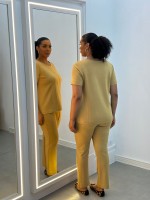 Calça Fany Malha levemente Encorpada CARAMELO